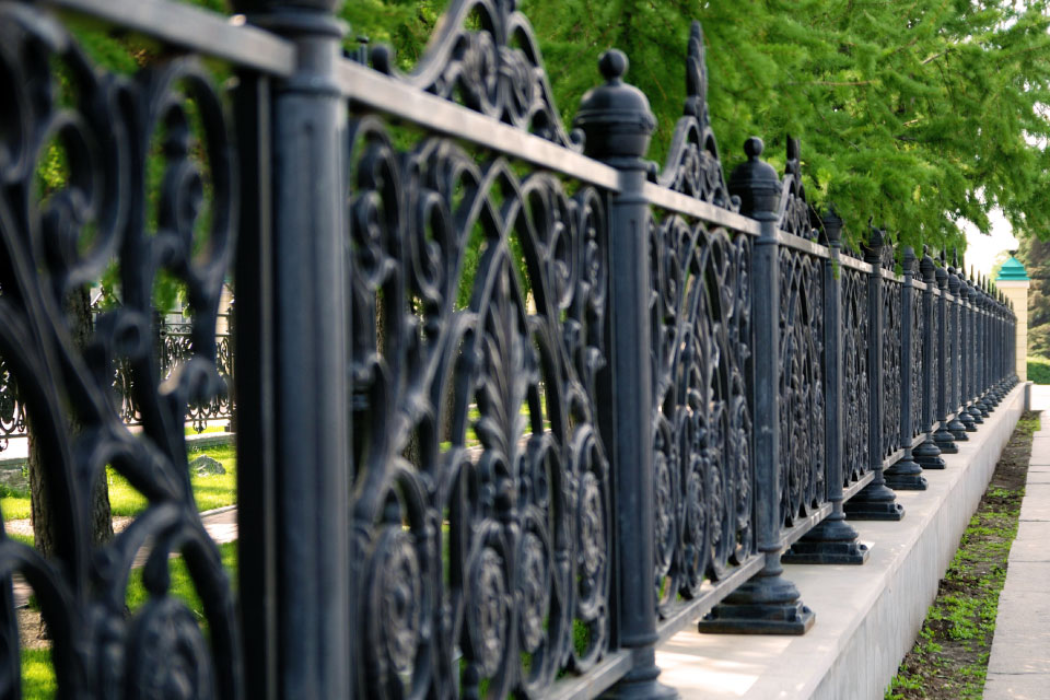 black iron fence